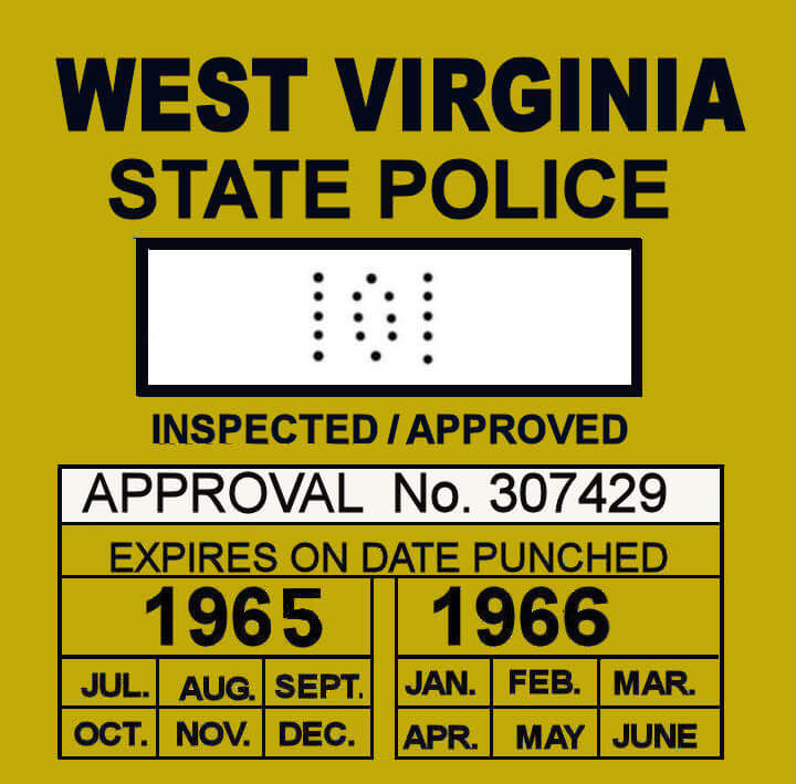 (image for) 1965-66 West Virginia inspection sticker